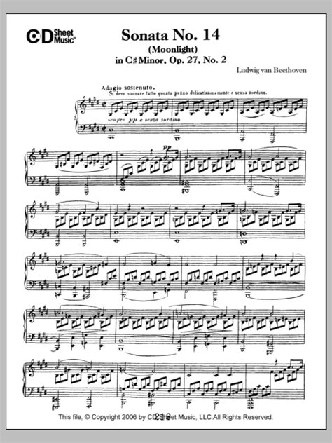 Piano Sonata No. 14 in C-Sharp Minor, Op. 27 No. 2 “Moonlight Sonata” –  a mesmerizing and melancholic nocturne that weaves intricate melodies with passionate crescendos.